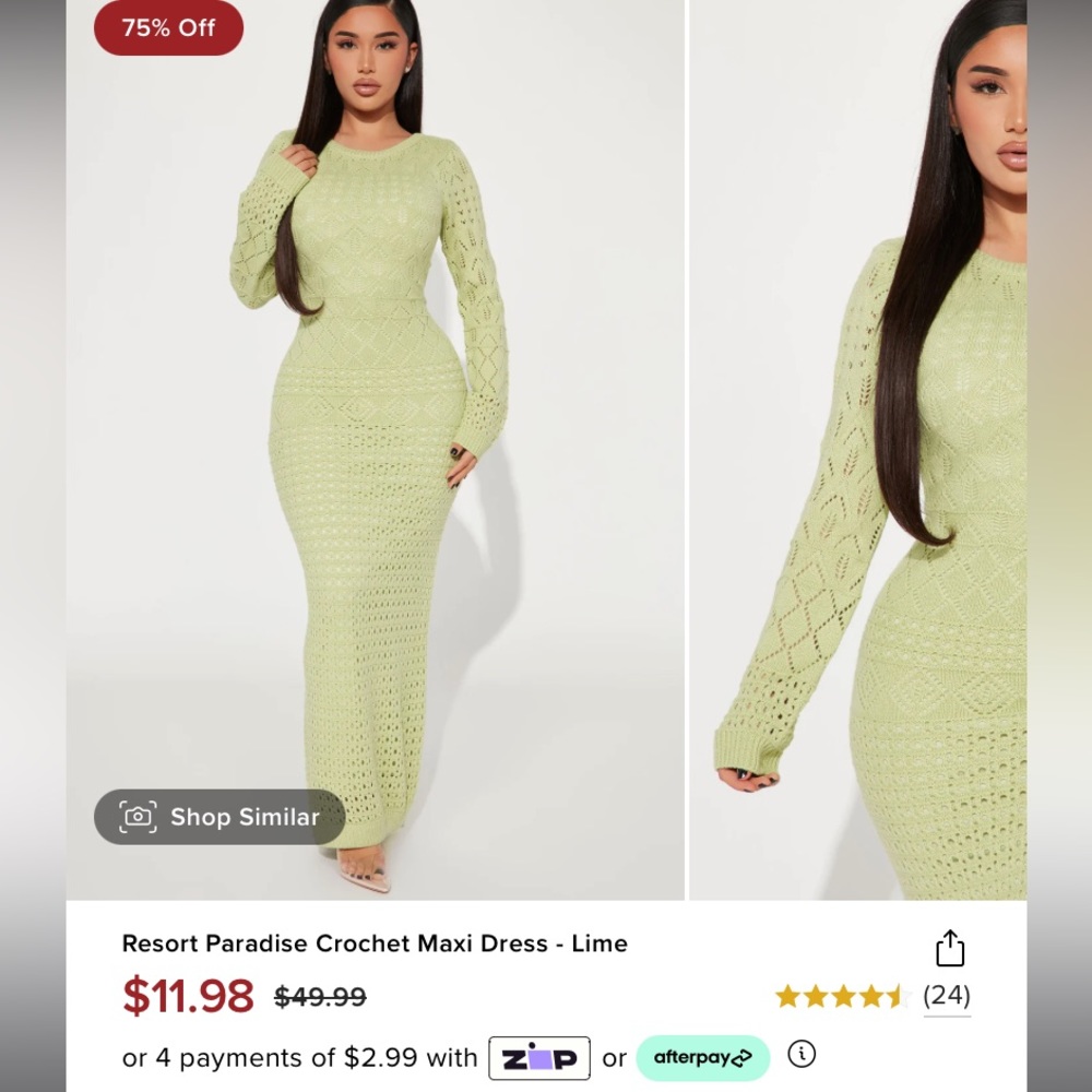 Fashionnova crochet maxi dress